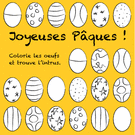 Oeufs &agrave; colorier pour un P&acirc;ques amusant